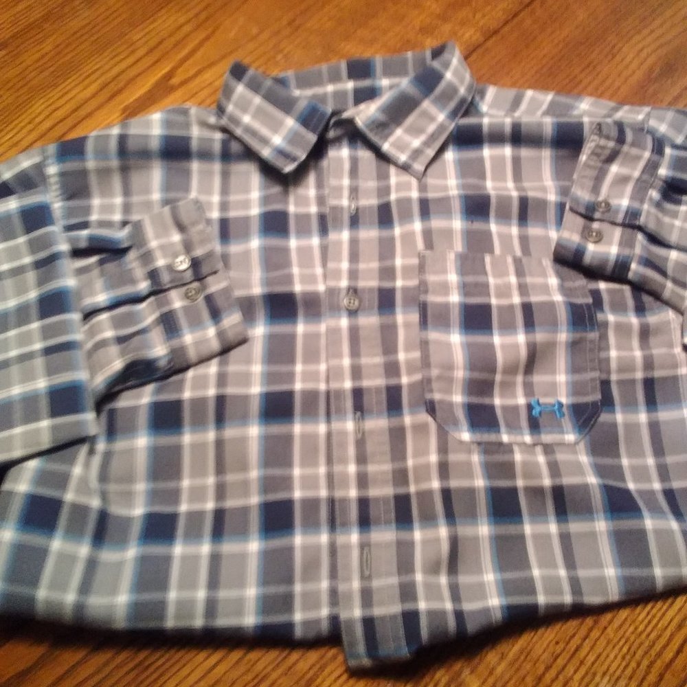 Under Armour Plaid Button Down Shirt (Blues)